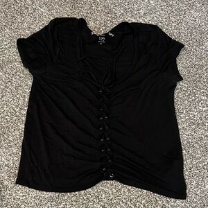 Aeropostale Black Lace-Up Tee